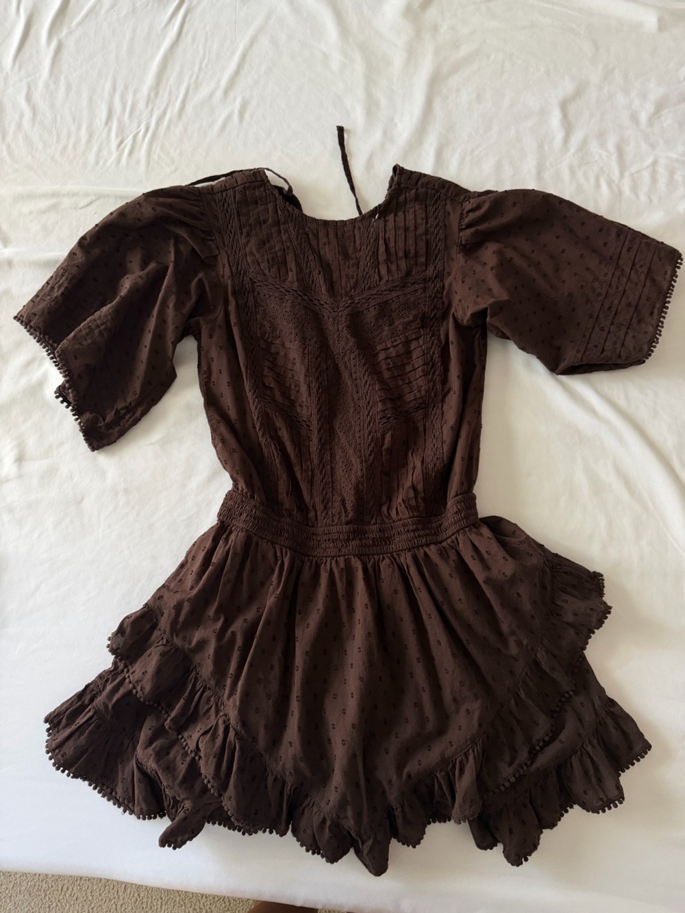 A&F Brown Ruffled Romper - Picture 2 of 4